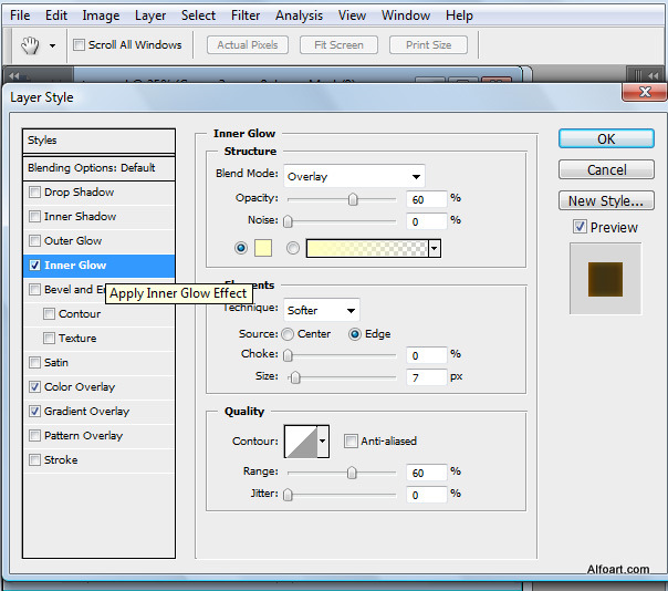 Golden apple tree. Magic scene. Adobe Photoshop Tutorial.